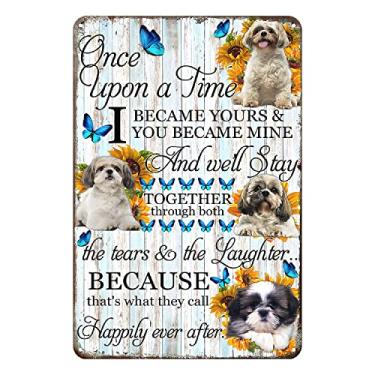 Imagem de Aenaon Placa De Lata Metal Para Cachorro Shih Tzu Aenaon, Decoração Rústica Vintage, Caverna, Cafeteria, Bar, Quarto, Parede Nostálgica, 30 Cm X 20