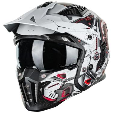 Imagem de ILM Capacete Aberto Para Motocicleta 3/4, Masculino E Feminino, Retrô Vintage Com Viseira, Ciclomotor, Quadriciclo, Scooter, Modelo Dot Z302 (Vermelho Mecha, Extragrande)