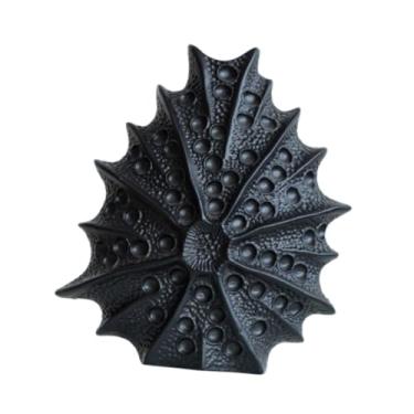 Imagem de WeiLaiKeQi Vaso de cerâmica para decoração de casa, decoração moderna, vaso de flores em forma de concha para lareira, cozinha, mesa de jantar, estante de, Preto, L