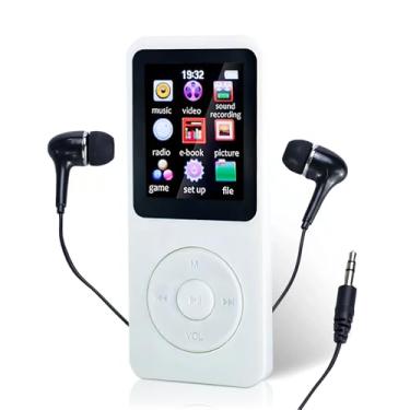 Imagem de MP3 Player Música, Bluetooth Digital Portátil, Bluetooth Hi-Fi Som sem Perdas Rádio FM Suporte Cartao de Memoria de Até 64 GB (Branco)
