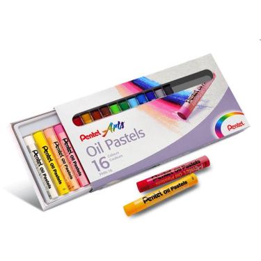Imagem de Giz Pastel Oleoso Pentel Arts 12, 16, 25 e 36 Cores Artístico Macio Resistente Desenhos