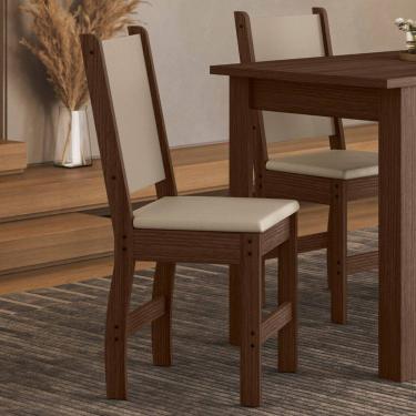 Imagem de Conjunto 6 Cadeiras para Cozinha Clara Amêndoa/Savana