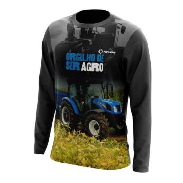 Imagem de Camisa Agro Masculina Gola Redonda Manga Longa Proteção Uv Zíper Colhe