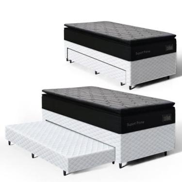 Imagem de Cama Box com Colchão de Espuma D45 Pillow Top Suport Prime + Auxiliar 