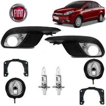Imagem de Kit Farol Auxiliar+Moldura Grand Siena 2013 H1 Par - BWR