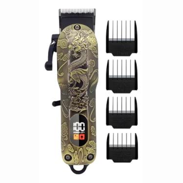 Imagem de Máquina de Cortar Cabelo, Design Dragão, Bateria 2200mAh, 180min Autonomia, 4 Pentes, USB