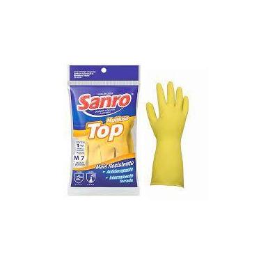 Imagem de Luva para limpeza santo top amarelo m - Sanro