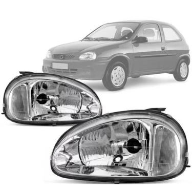 Imagem de Farol Corsa 2000 A 2002 Classic 2003 A 2007 Mascara Cromada - Lan, Lad