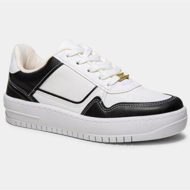 Imagem de Tênis Vizzano Casual Feminino - Off White e Preto, 37