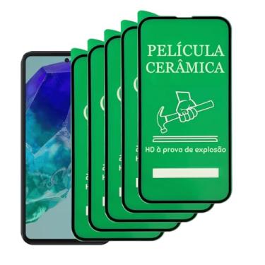 Imagem de 5 Películas Protetora de Cerâmica Compatível Samsung Galaxy M55 Cobertura Total, Não Quebra