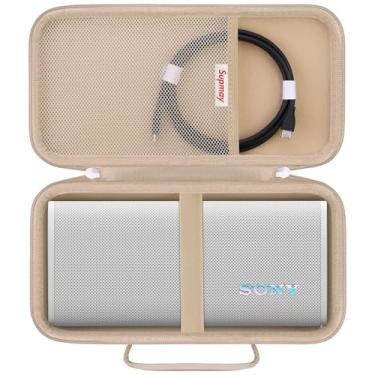Imagem de Supmay Estojo rígido para alto-falante Bluetooth portátil sem fio Sony ULT Field 3, capa de proteção de alto-falante portátil sem fio com bolso de malha para alça de ombro, cabos de carregamento