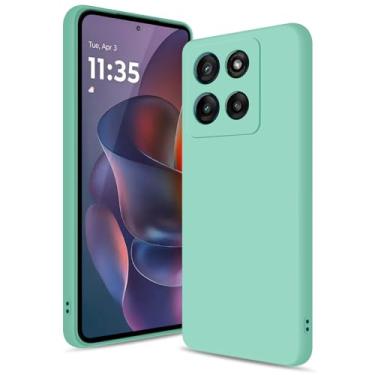 Imagem de Btstring Capa para Moto G Stylus 5G 2025, capa de silicone macio com proteção de câmera atualizada, capa fina à prova de choque com forro de microfibra antiarranhões, verde menta