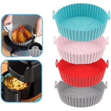 Imagem de Forma de Silicone para Air Fryer, 21 x 5,5 cm, cores sortidas, resistente