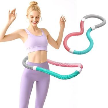 Imagem de MAAOBR Bambolê Macio para Perda de Peso 1,3 kg/3,3 lb Portátil Dobrável Fitness Bambolê Pesado Equipamento de Exercício de Mola Macia para Interior para Cintura e Abdômen(Pink gray 1.3kg/2.86lb)
