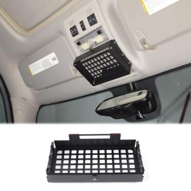 Imagem de Prateleira de armazenamento de espelho retrovisor interno de carro compatível com Cadillac Escalade 2007-2014, espelho retrovisor de teto de carro de liga de alumínio, acessórios de expansão de caixa