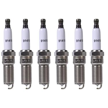 Imagem de Velas de ignição Iridium Platinum 91418 compatíveis com Buick Rainier Chevy Express 2500/3500 Silverado 1500 GMC Envoy Savana Sierra Isuzu Oldsmobile Saab L6 V6 4.2L 4.3L Substituição para ILTR5E11