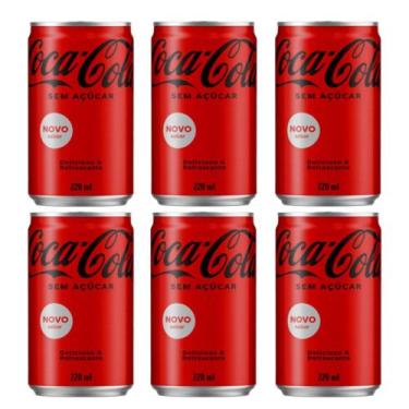 Imagem de Coca Cola lata Sem Açúcar 220ml fardo C/6 Unidade - COCA-COLA