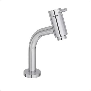 Imagem de Torneira Banheiro Light 1/4 De Volta Metal Prateada Brilhante Lavabo -