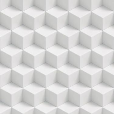 Imagem de Papel De Parede Adesivo Branco Cinza Quarto Cubos 3m