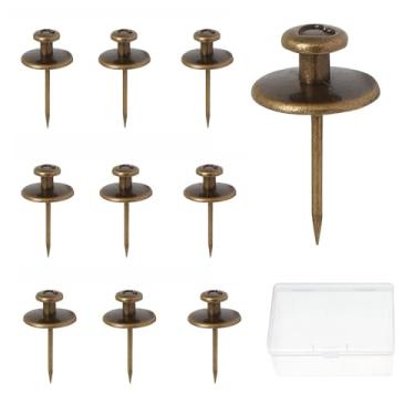 Imagem de 10 ganchos de parede para pendurar para moldura de foto, pinos de pressão de cabeça dupla para pendurar na parede, em placas de madeira macia de drywall para decoração de fotos de escritório em casa