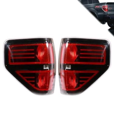 Imagem de Luzes traseiras compatíveis com Ford F150 2009-2014 Lente fumê luz traseira esquerda e lado do motorista substitui BL3Z13404B BL3Z13405B