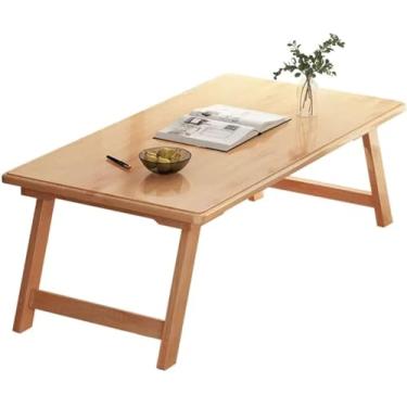 Imagem de Mesas Pequenas Para Janelas Mesas Kg Dobráveis Mesa De Centro Pequena De Madeira Maciça Mesa De Centro Tatame Casa Mesa De Chá Japese Mesa De Computador Mesa De Jantar, A, 60 * 40 * 25CM
