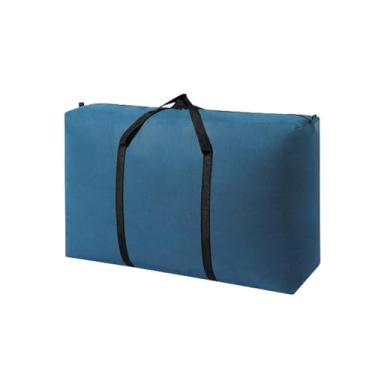 Imagem de AFXGUSD Saco de Embalagem para Mudança, Caixa de Armazenamento, Bolsa de Viagem, Bolsa de Armazenamento para Travesseiros de Cama, azul 125L