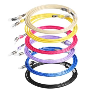 Imagem de GSHLLO 6 peças de alça de pescoço para óculos de sol longo cordão de óculos de sol cordão de pescoço alça de corda esportiva alça retentora de óculos cor C