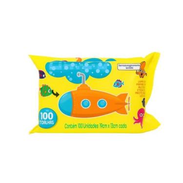 Imagem de Kit 100 Lenço Umedecido Kit Toalhas Umedecidas Bebe Praticidade e Cuid