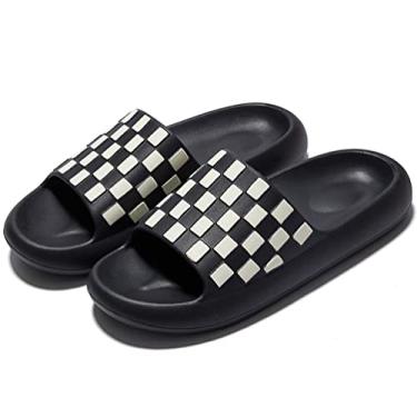 Imagem de Molodo Pantufas unissex com bico aberto antiderrapante - chinelos de praia e banheiro, interior e exterior (preto), Preto, 5.5-6.5 Wide Women/4.5-5 Wide Men