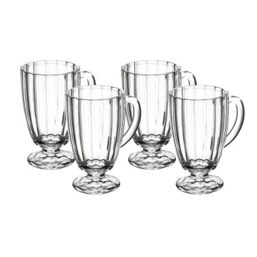 Imagem de Conjunto 4 Taças para Cappuccino Wolff Classic 160ml Vidro com Design Transparente e Elegante