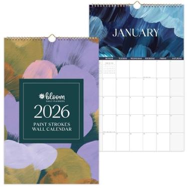 Imagem de bloom daily planners Calendário de parede mensal de 2026 (janeiro a dezembro de 2026) - Grande 28 x 43 cm - Traços de pintura