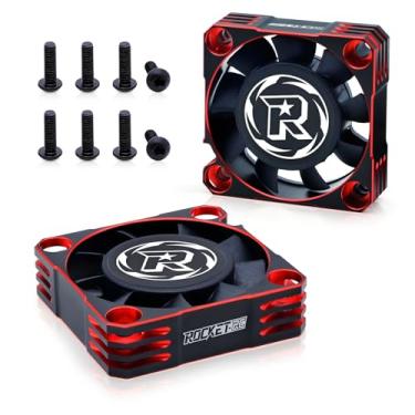 Imagem de Pacote com 2 ventoinhas de refrigeração de motor de alumínio de 40 mm, 16000 RPM RC ventilador de carro ESC dissipador de calor para motor sem escovas de 1/10 1/8 RC carro (preto vermelho)