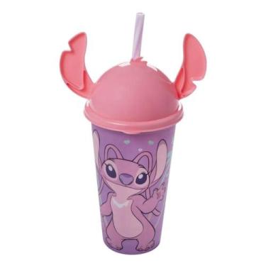 Imagem de Copo Com Tampa Ludica Angel 500 Ml Rosa Little E Stitch - Plasutil
