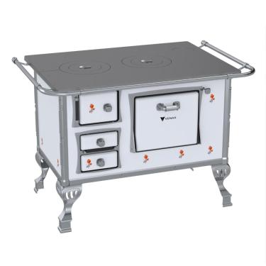 Imagem de Fogao a Lenha Venax GII n 2 Branco Flor SD