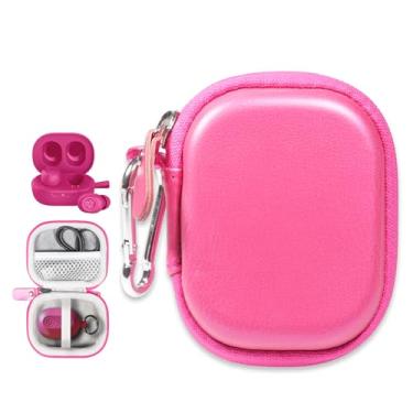 Imagem de CaseSack Capa para JLab Go Pop+, Go Air Pop, Air, Air Tones+/Tones, JBuds Mini True Wireless Earbuds, organizador compacto para o carregador e cabo de carregamento (rosa)