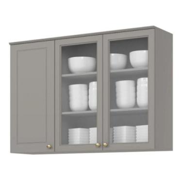Imagem de ArmArio AAreo Henn 120cm 3 Portas Americana, Cinza