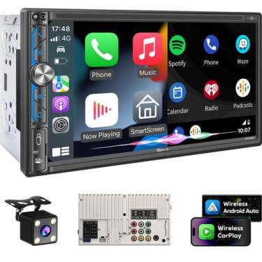 Imagem de Estéreo para carro PLZ 7 sem fio Double Din com Carplay Android Auto