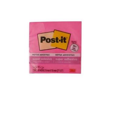 Imagem de Bloco adesivo 3M post-it 76X76mm pink neon 90 folhas