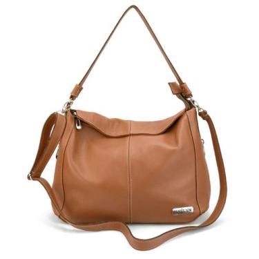 Imagem de Bolsa Feminina Sacola Média Couro Legitimo Road Seven Hobo, Caramelo, 