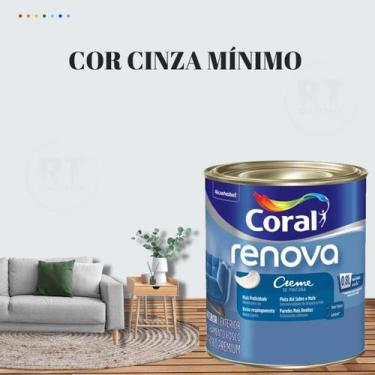 Imagem de Tinta Parede Cinza Renova Acrílica Fosca 800ml - Coral, CINZA MÍNIMO