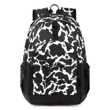 Imagem de Mochila Choco Mocha Cow Print para meninas adolescentes de 45 cm preta