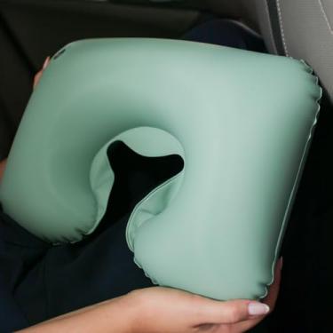 Imagem de Almofada Travesseiro Protetor de Pescoço Ortopédica Inflávell para Viagem (Verde)