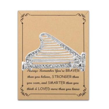 Imagem de BNQL Broche de harpa para mulheres, presentes musicais para tocadores de harpa, joias para amantes de música, presentes para harpistas, instrumento musical, alfinete de lapela
