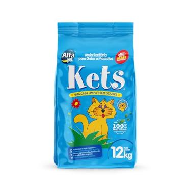 Imagem de Areia Sanitária com Granulometria Tradicional, Pacote de 12kg, Linha Kets, Alfapet.