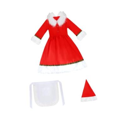 Imagem de YIJU Fantasia de Papai Noel com chapéu e para festa de meninas em boate e cosplay infantil, Vermelho, S