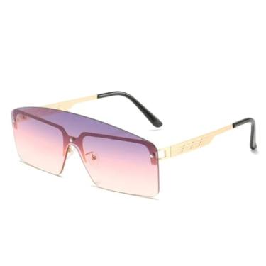 Imagem de Óculos de sol femininos com armação de metal e armação de metal, sem aro, personalizados, peça única (C5)