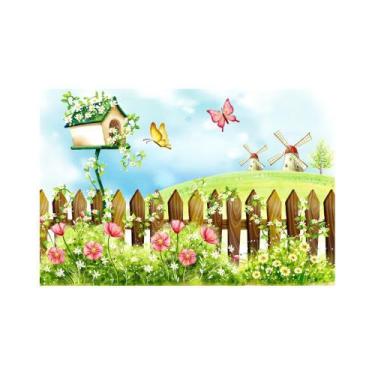 Imagem de Painel de Lona Jardim Encantado das Borboletas - Fabrika de Festa, 300