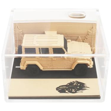 Imagem de Calendário de mesa 3D 2025, exclusivo e criativo, escultura de papel, calendário semanal, multifuncional, escultura, caderno, calendário de escultura, papel rasgável, presente criativo (carro)