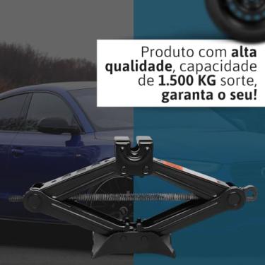 Imagem de Macaco Sanfona Automotivo1,5 Toneladas com Chave Manivela Resistente Forte
